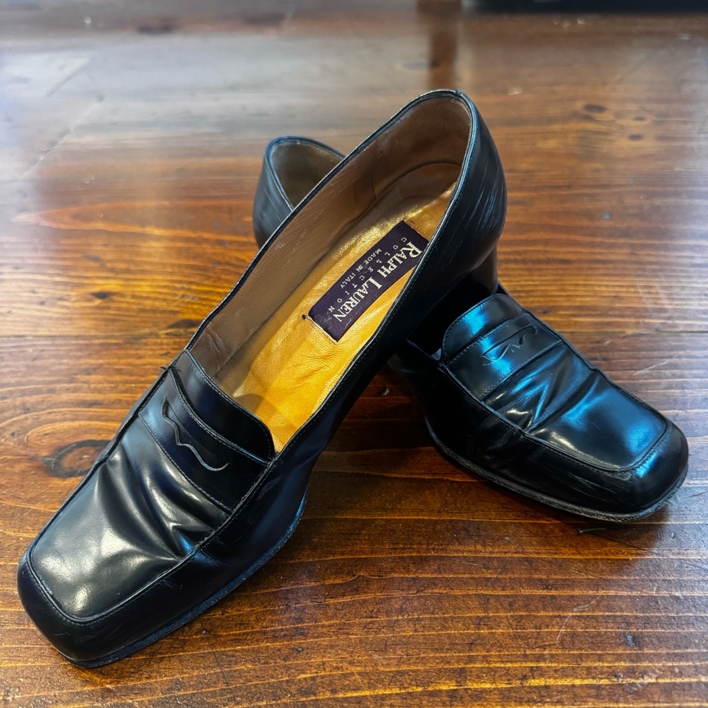 Ralph Lauren Purple Label- ‎ High Polish  Leather Vintage. Size 7B